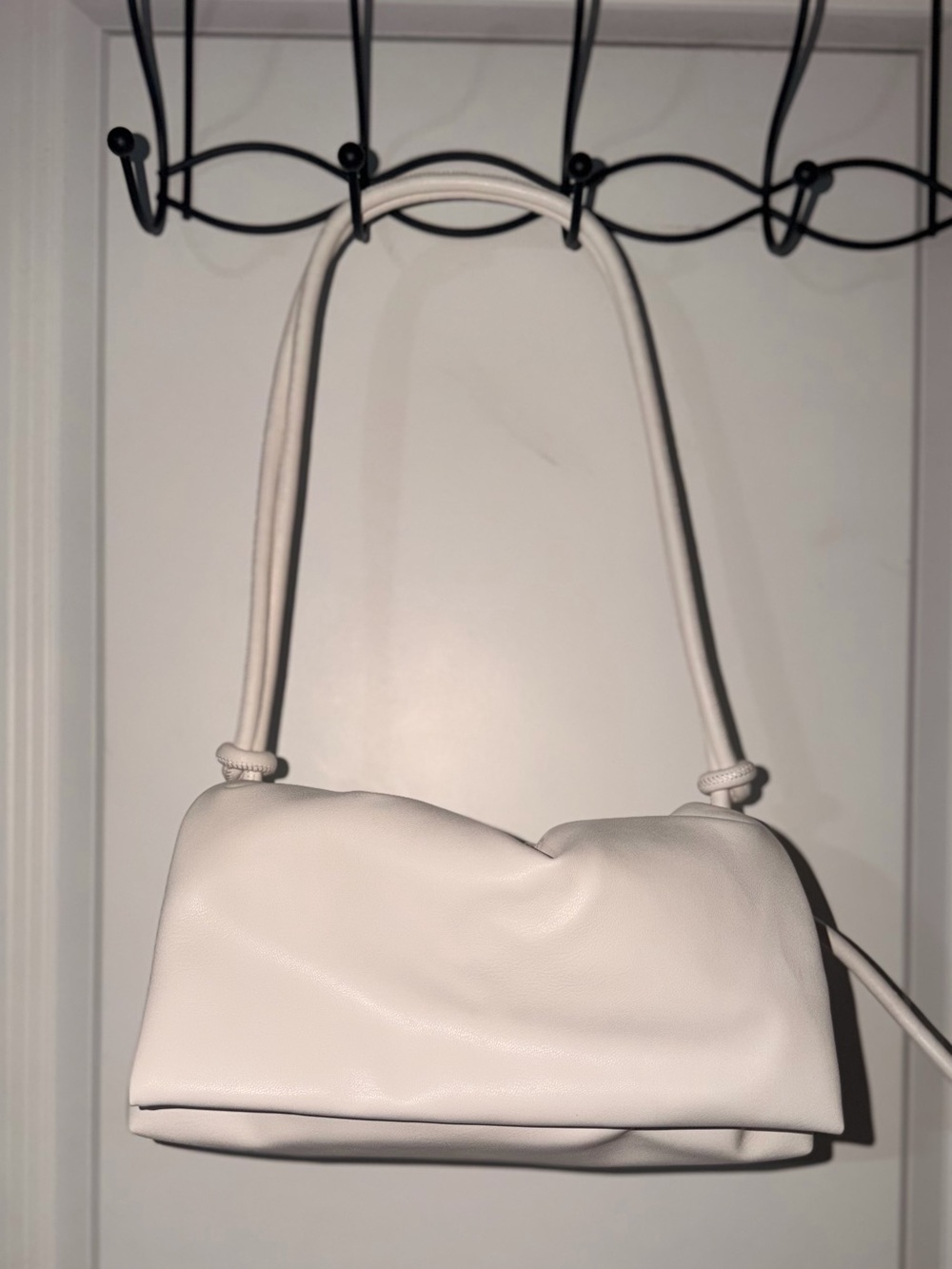 Old Navy Cream Shoulder Bag with Knotted Strap